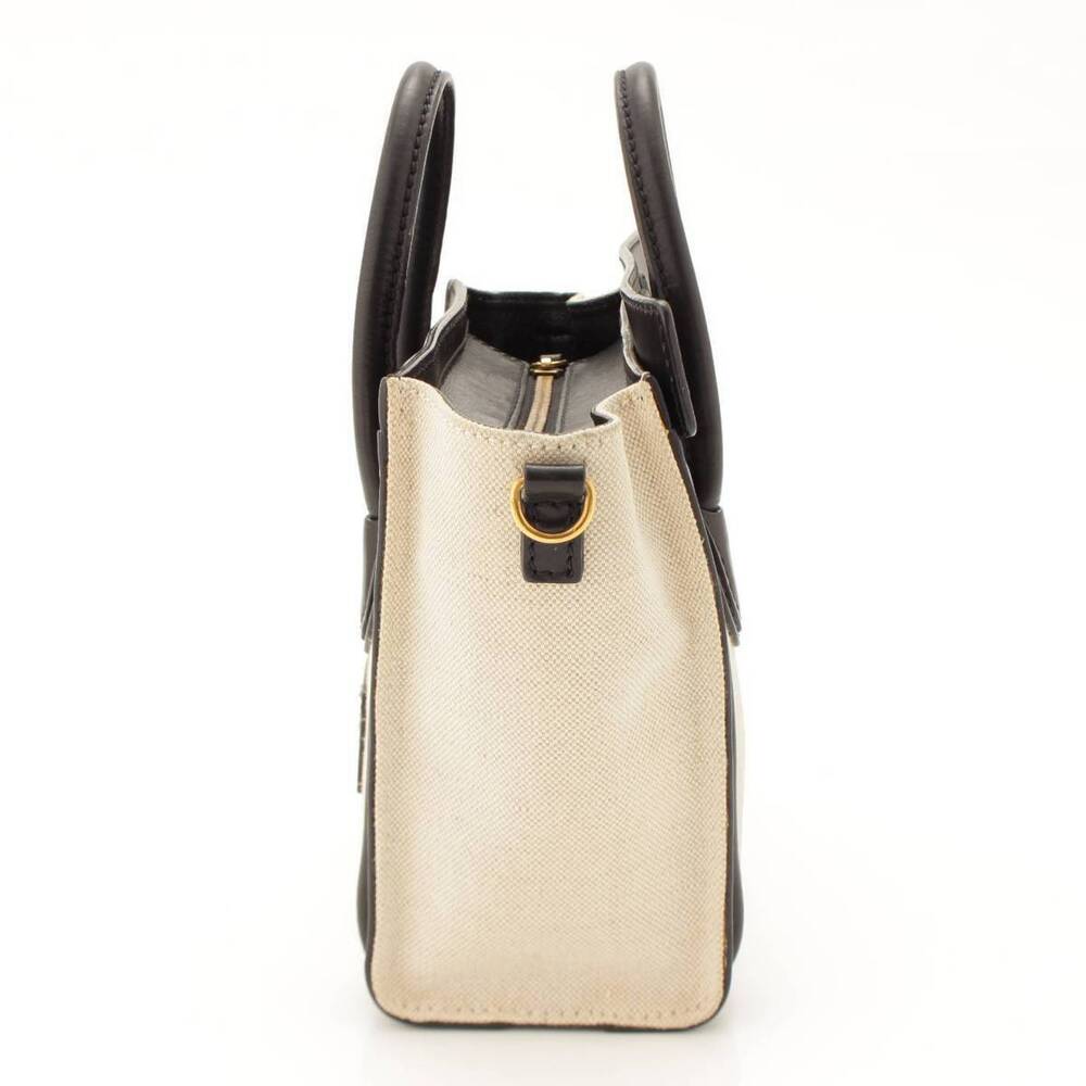 Celine Luggage 2way Shopper Canvas Shoulder Bag Black - Picture 3 of 8